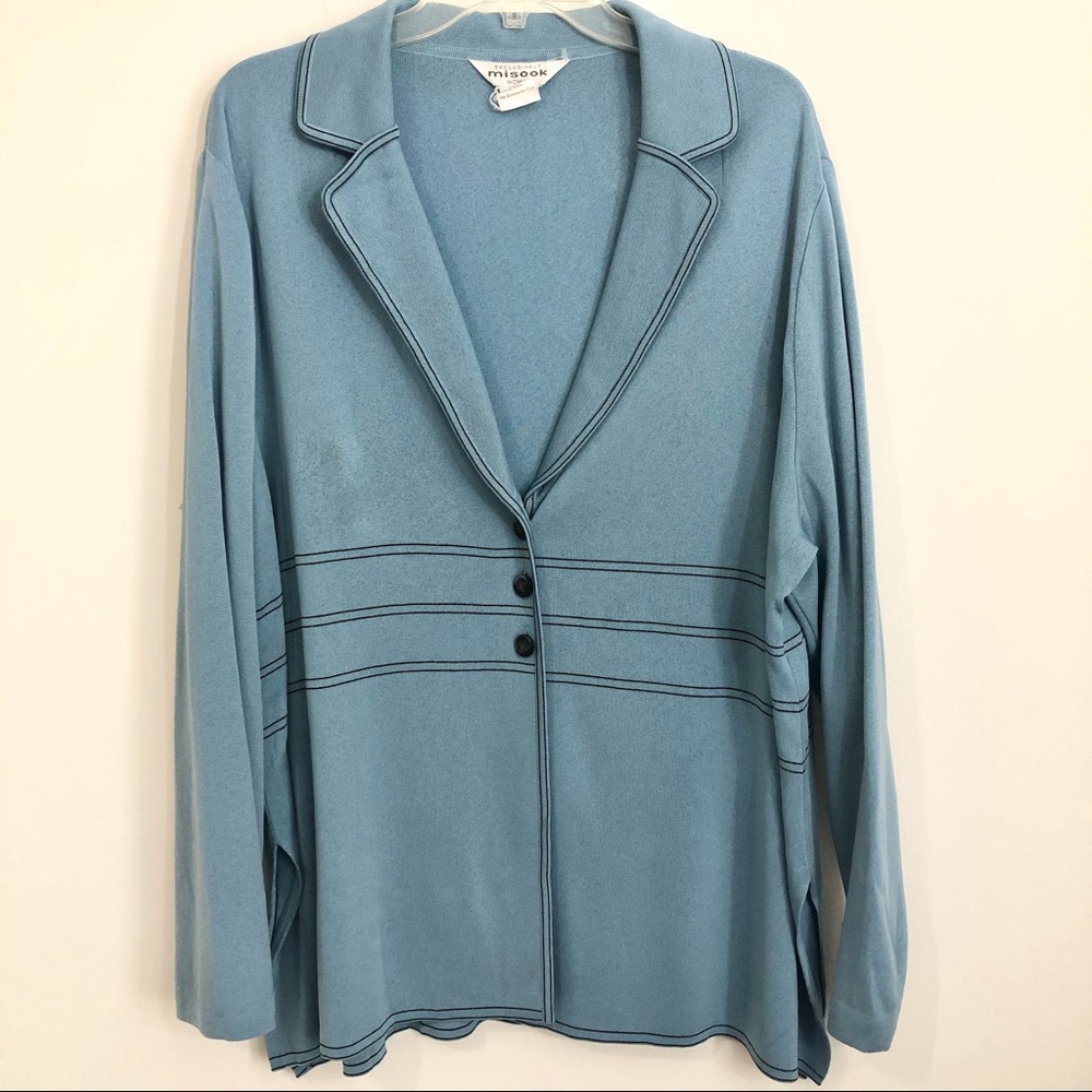 Exclusively Misook Vintage Blue Cardigan Jacket 2x